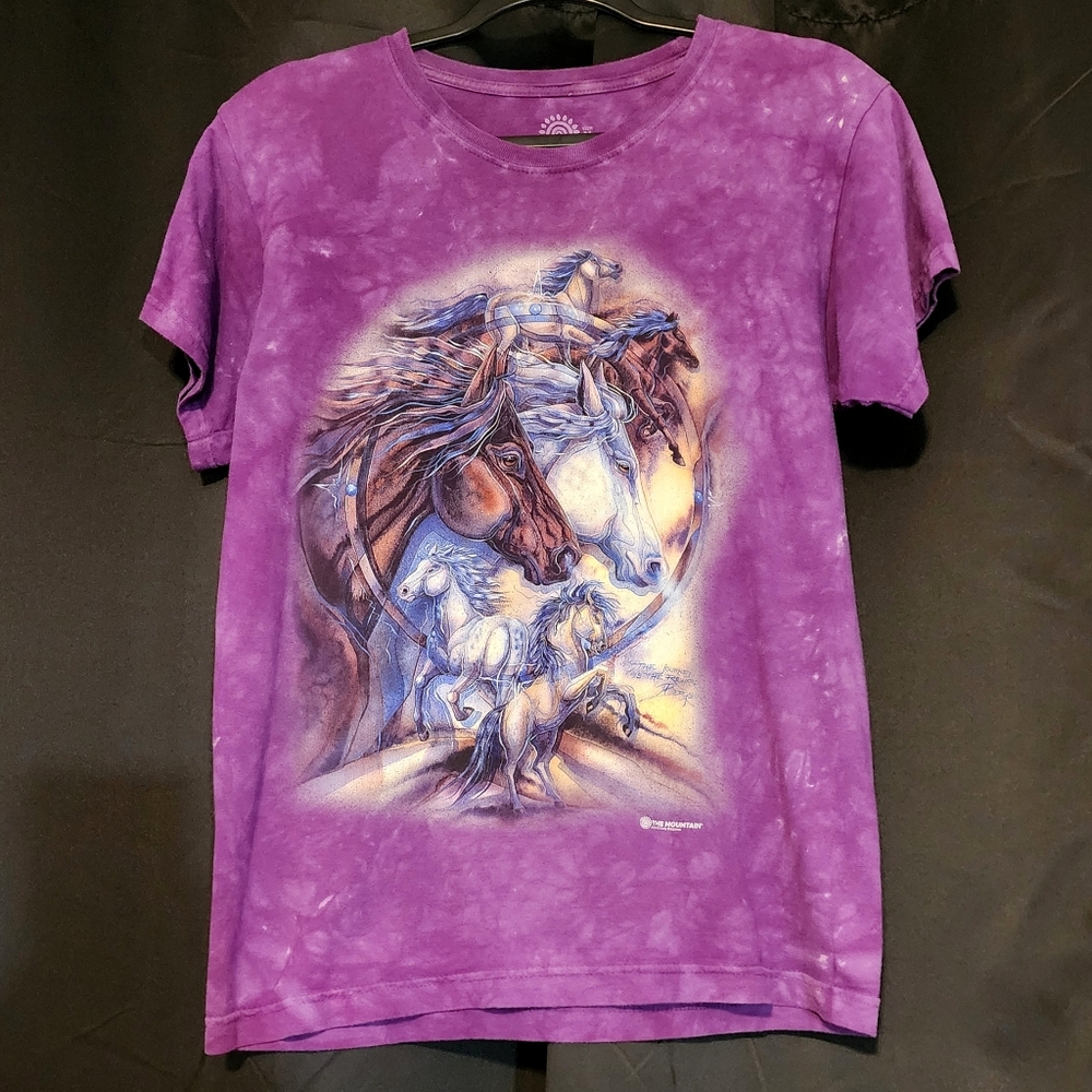 Purple Tie Dye Horse Tshirt, by The Mountain, M